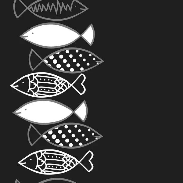 Patrón Peces Abstractos Sin Costura Fondo Vectorial — Vector de stock