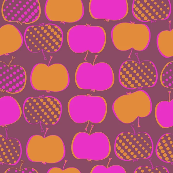 Naadloos Patroon Met Gekleurde Appels — Stockvector