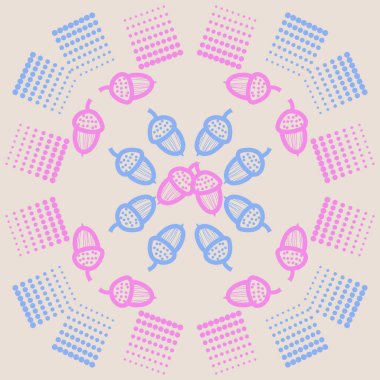 renkli soyut basit meşe palamudu desen