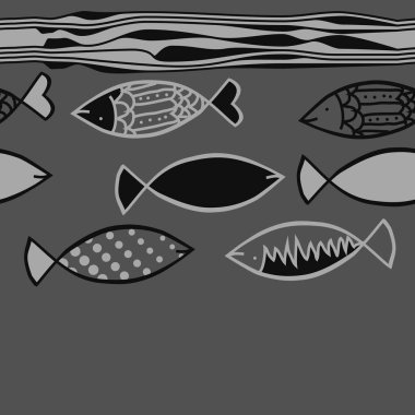 Renkli balık ile dikişsiz soyut desen