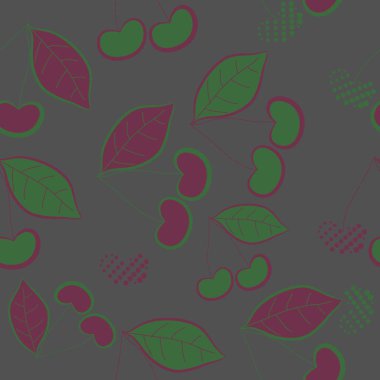 Renkli kiraz, vektör arka plan ile dikişsiz desen