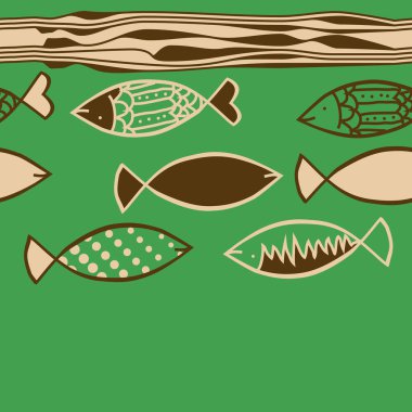 Renkli balık ile dikişsiz soyut desen
