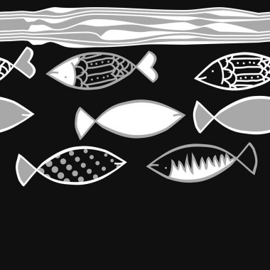 Renkli balık ile dikişsiz soyut desen