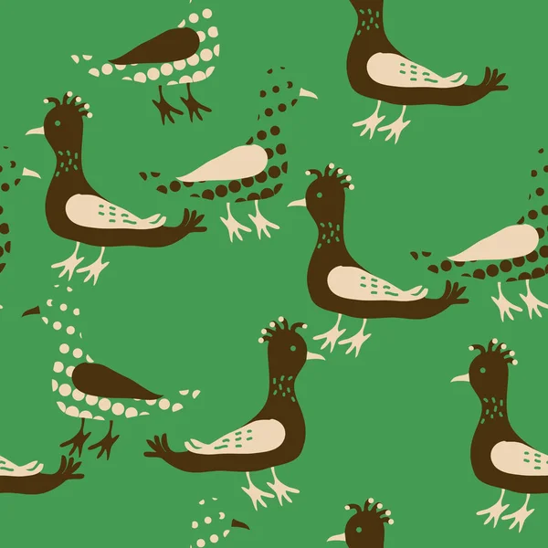 Renkli kuşlar, vektör arka plan ile dikişsiz desen