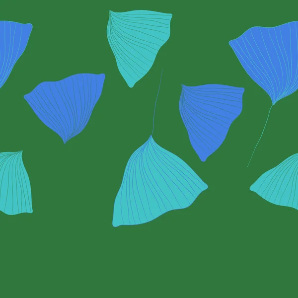 Зелений Векторна Ілюстрація Безшовного Візерунка Декоративного Абстрактного Листя Квітковий Фон — стоковий вектор