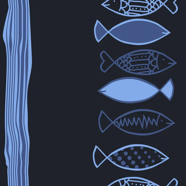 Modèle Abstrait Sans Couture Avec Des Poissons Colorés — Image vectorielle