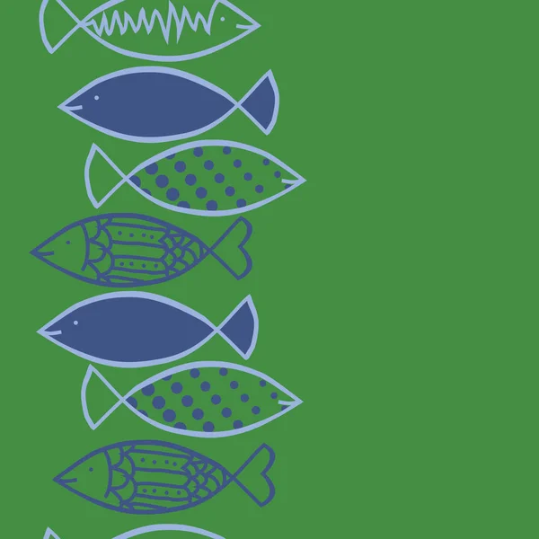 Бесшовный Абстрактный Рисунок Рыбы Векторный Фон — стоковый вектор