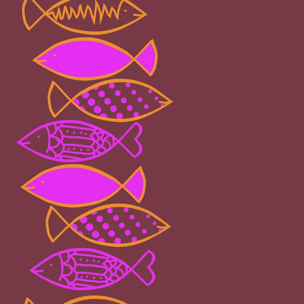 Patrón Peces Abstractos Sin Costura Fondo Vectorial — Vector de stock