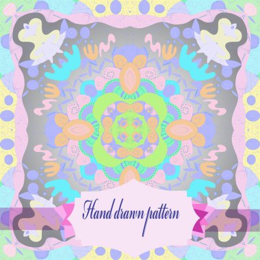 Renkli çiçek motifinin dairesel dikişsiz deseni