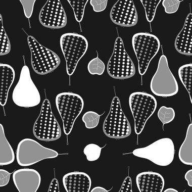 Renkli armutlar, vektör arka plan ile dikişsiz desen