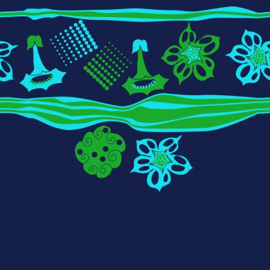 çiçek motifi ile dikişsiz desen, vektör illüstrasyon