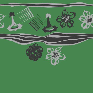 çiçek motifi ile dikişsiz desen, vektör illüstrasyon