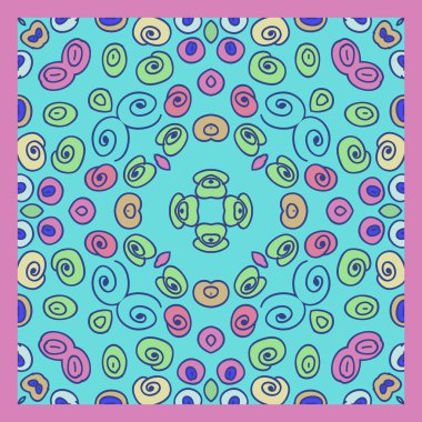 Çiçek motifi dairesel desenli kart, sadece vektör illüstrasyon