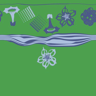 çiçek motifi ile dikişsiz desen, vektör illüstrasyon