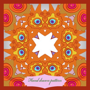 Çiçek dairesel desenli kart, sadece vektör illüstrasyon