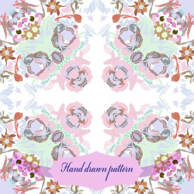 Çiçek renkli motifdairesel dikişsiz desen