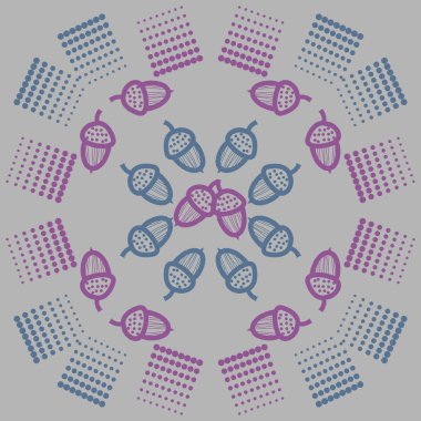 renkli soyut basit meşe palamudu desen