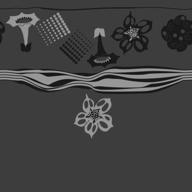 çiçek motifi ile dikişsiz desen, vektör illüstrasyon