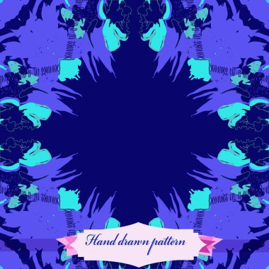 Çiçek motifi dairesel dikişsiz desen, sadece vektör illüstrasyon