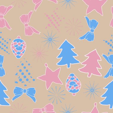 noel yıldız ve ağaçlar kümesi