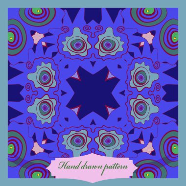 Çiçek dairesel desenli kart, sadece vektör illüstrasyon