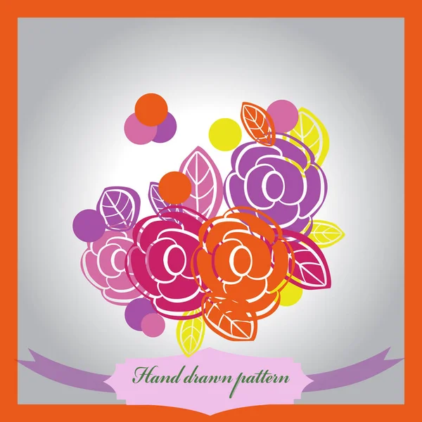 Soyut basit çiçekler ve yaprakları Dikişsiz desen