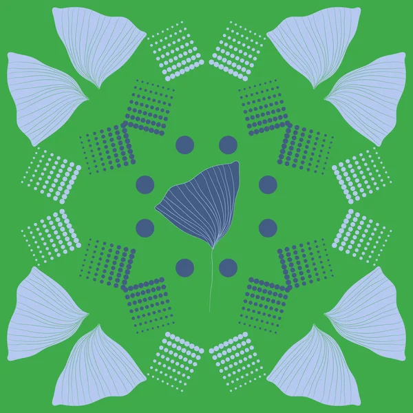 绿色矢量插图的无缝图案的装饰抽象叶 花卉背景 — 图库矢量图片