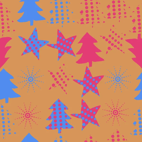 Набор Рождественских Звезд Деревьев — стоковый вектор