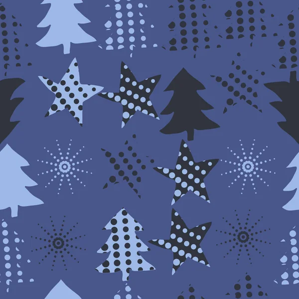 クリスマスの星と木のセット — ストックベクタ
