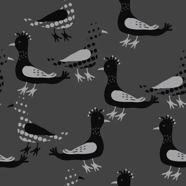 カラフルな鳥 ベクトルの背景とシームレスなパターン — ストックベクタ