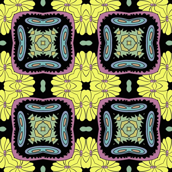 Κυκλικό Χωρίς Ραφή Μοτίβο Από Χρωματιστό Floral Μοτίβο Φύλλα Κηλίδες — Διανυσματικό Αρχείο