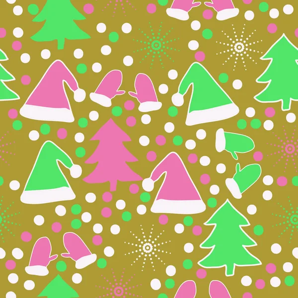 Seamless Christmas Pattern Background Vector Illustration — Stock Vector