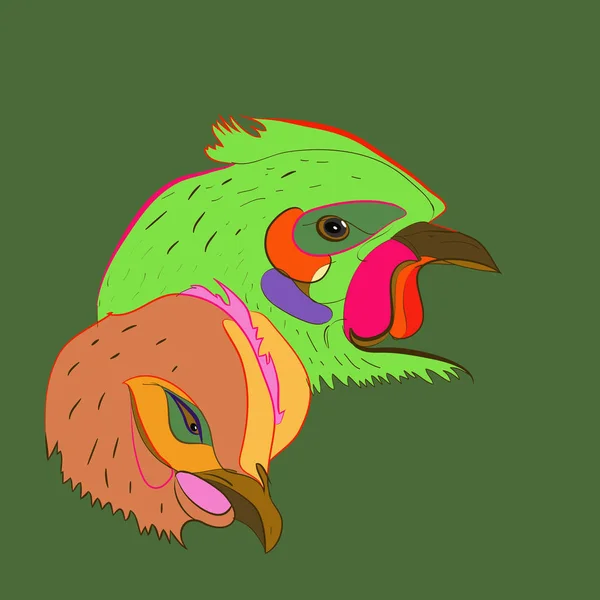 Soyut basit tavuk kafaları Dikişsiz desen