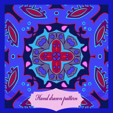 Çiçek motifi dairesel desenli kart, sadece vektör illüstrasyon