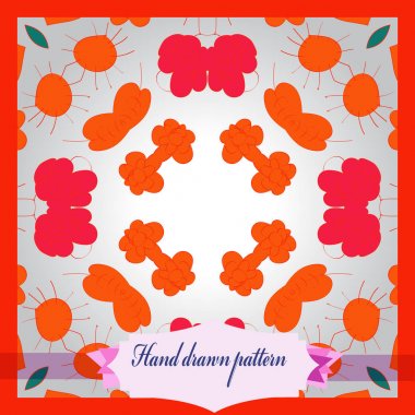 Çiçek motifli renkli dairesel desen kartı