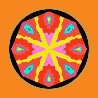 Renkli soyut motifdairesel dikişsiz desen, sadece vektör illüstrasyon