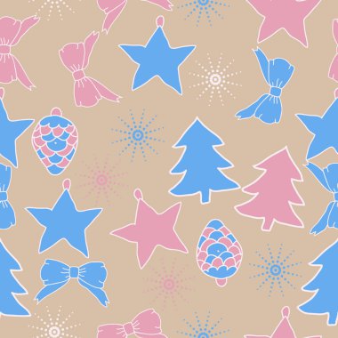 arka plan için sorunsuz Noel deseni, vektör illüstrasyon