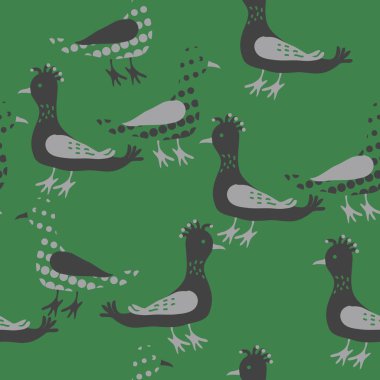 Renkli kuşlar, vektör arka plan ile dikişsiz desen