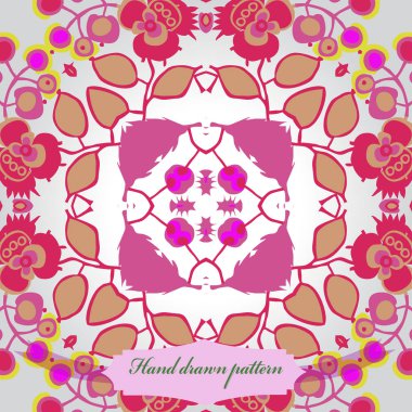 Çiçek motifi dairesel desenli kart, sadece vektör illüstrasyon