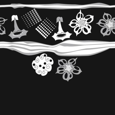 çiçek motifi ile dikişsiz desen, vektör illüstrasyon