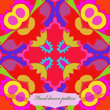 Çiçek motifi dairesel dikişsiz desen, sadece vektör illüstrasyon  