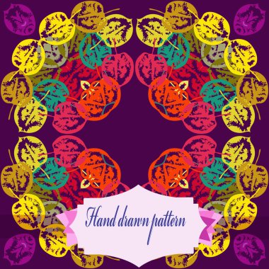 Çiçek motifli dairesel dikişsiz desen, fotokopi alanı