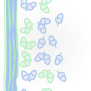 Meşe palamudu ile dikişsiz desen, vektör arka plan