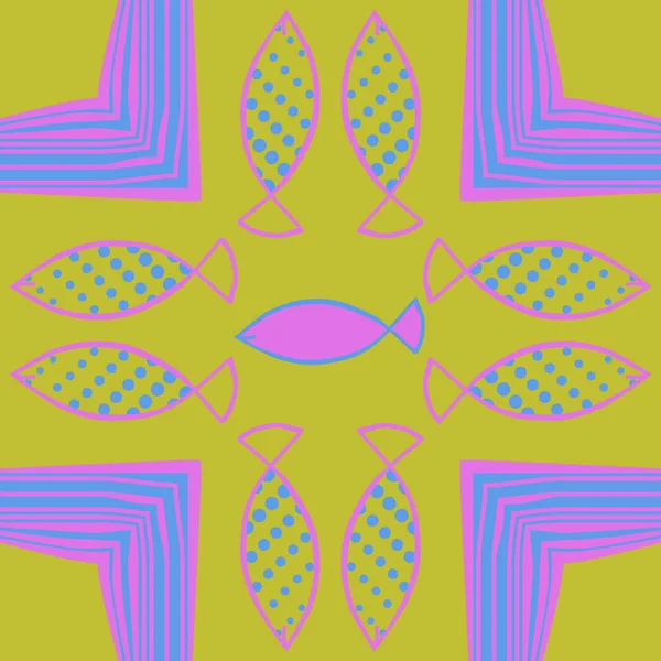 Arka planda sorunsuz balık seti