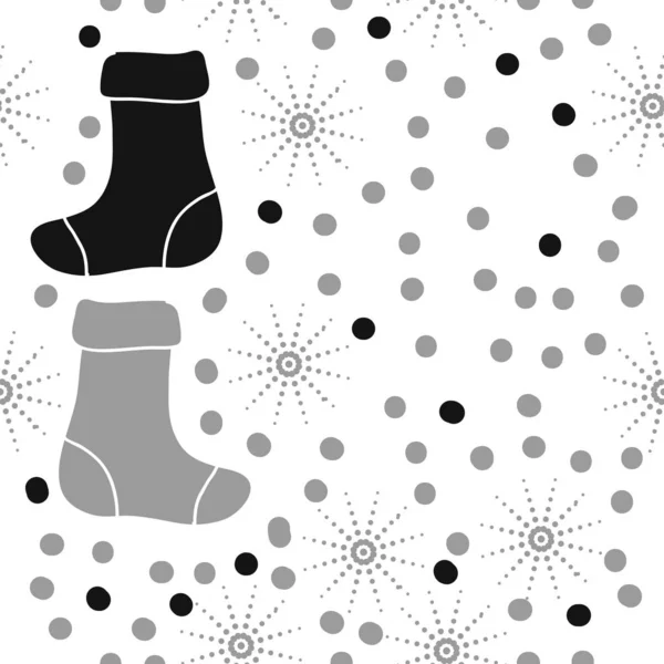 抽象的なシンプルなクリスマスソックスのシームレスなパターン — ストックベクタ