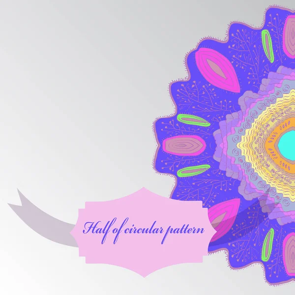 Κάρτα Κυκλικό Μοτίβο Floral Μοτίβο Απλά Απεικόνιση Διάνυσμα — Διανυσματικό Αρχείο
