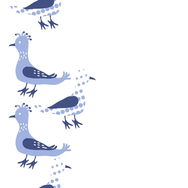 Nahtloses Muster Mit Bunten Vögeln Vektorhintergrund — Stockvektor