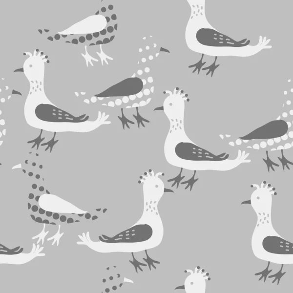 Patrón Inconsútil Aves Simples Abstractas — Archivo Imágenes Vectoriales