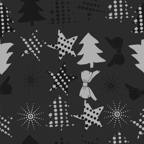 クリスマスの星と木のセット — ストックベクタ