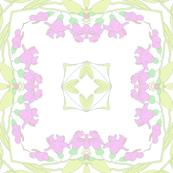 Circular Seamless Pattern Floral Motif Simply Vector Illustration — Stock Vector